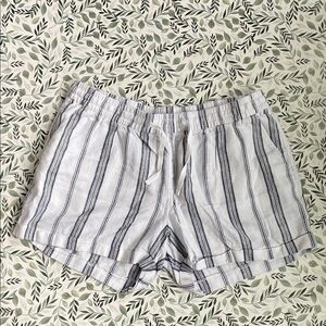 Striped Women's Shorts - Blue and White